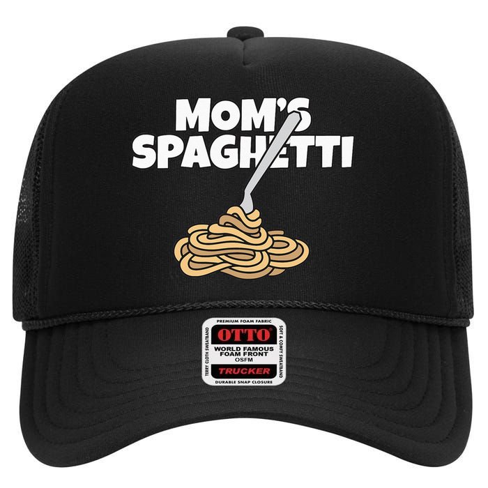 Moms Spaghetti And Meatballs Love Italian Food Gifts Foodies High Crown Mesh Back Trucker Hat