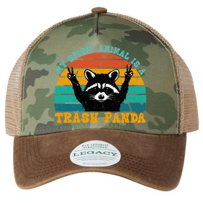 My Spirit Animal Is A Trash Panda Funny Raccoon Legacy Tie Dye Trucker Hat