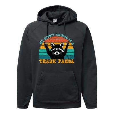 My Spirit Animal Is A Trash Panda Funny Raccoon Performance Fleece Hoodie