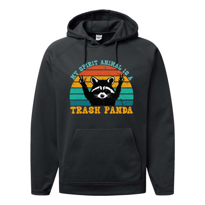 My Spirit Animal Is A Trash Panda Funny Raccoon Performance Fleece Hoodie