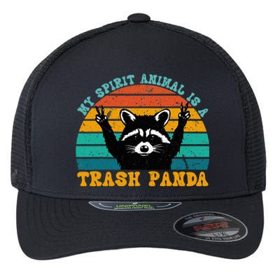 My Spirit Animal Is A Trash Panda Funny Raccoon Flexfit Unipanel Trucker Cap