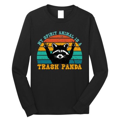 My Spirit Animal Is A Trash Panda Funny Raccoon Long Sleeve Shirt