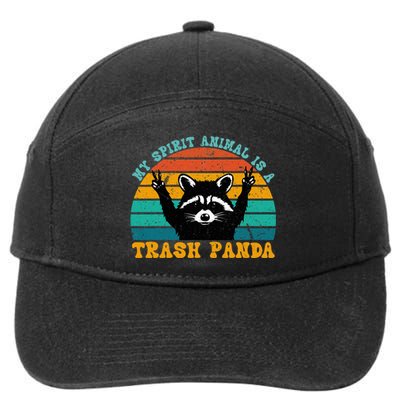 My Spirit Animal Is A Trash Panda Funny Raccoon 7-Panel Snapback Hat