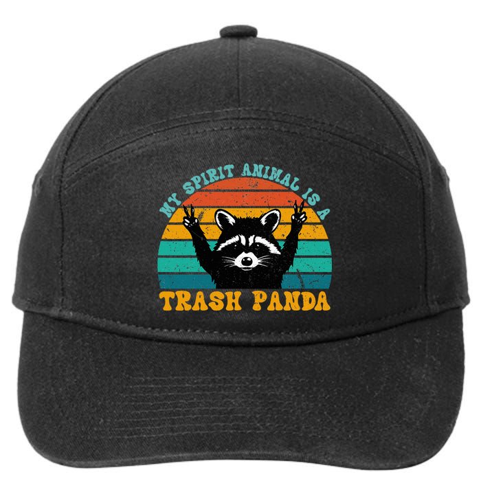 My Spirit Animal Is A Trash Panda Funny Raccoon 7-Panel Snapback Hat