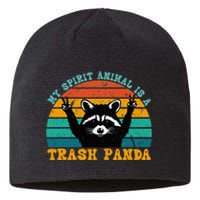 My Spirit Animal Is A Trash Panda Funny Raccoon Sustainable Beanie