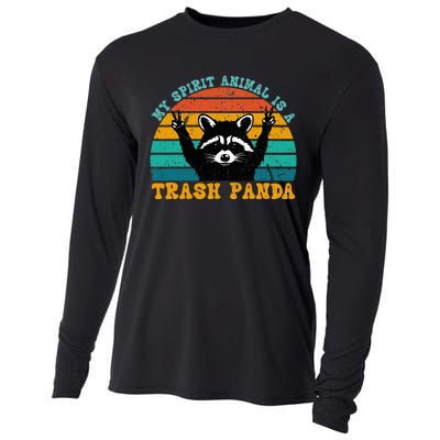 My Spirit Animal Is A Trash Panda Funny Raccoon Cooling Performance Long Sleeve Crew