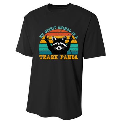 My Spirit Animal Is A Trash Panda Funny Raccoon Performance Sprint T-Shirt