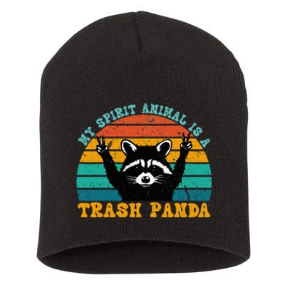 My Spirit Animal Is A Trash Panda Funny Raccoon Short Acrylic Beanie