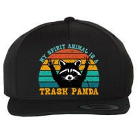 My Spirit Animal Is A Trash Panda Funny Raccoon Wool Snapback Cap