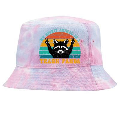 My Spirit Animal Is A Trash Panda Funny Raccoon Tie-Dyed Bucket Hat