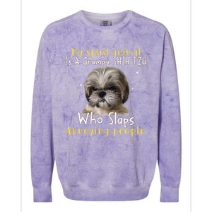 My Spirit Animal Is A Grumpy Shih Tzu Shih Tzu Lovers Colorblast Crewneck Sweatshirt