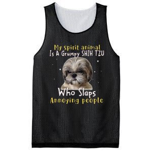 My Spirit Animal Is A Grumpy Shih Tzu Shih Tzu Lovers Mesh Reversible Basketball Jersey Tank