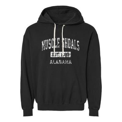 Muscle Shoals Alabama AL Vintage Sports Established Design Garment-Dyed Fleece Hoodie