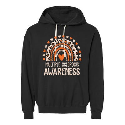 Multiple Sclerosis Awareness Ms Awareness Rainbow Support Garment-Dyed Fleece Hoodie