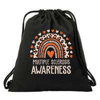 Multiple Sclerosis Awareness Ms Awareness Rainbow Support Drawstring Bag