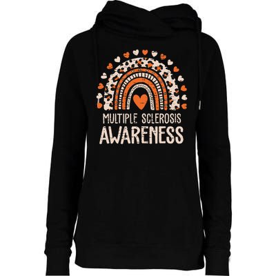 Multiple Sclerosis Awareness Ms Awareness Rainbow Support Womens Funnel Neck Pullover Hood