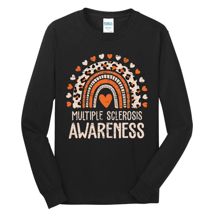 Multiple Sclerosis Awareness Ms Awareness Rainbow Support Tall Long Sleeve T-Shirt