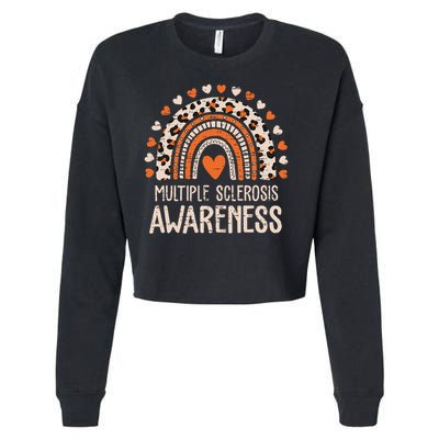 Multiple Sclerosis Awareness Ms Awareness Rainbow Support Cropped Pullover Crew