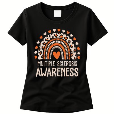 Multiple Sclerosis Awareness Ms Awareness Rainbow Support Womens T-Shirt