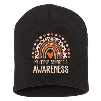 Multiple Sclerosis Awareness Ms Awareness Rainbow Support Short Acrylic Beanie