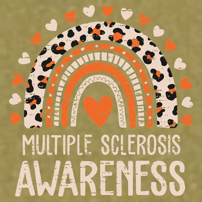 Multiple Sclerosis Awareness Ms Awareness Rainbow Support Garment-Dyed Women's Muscle Tee