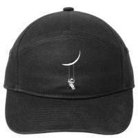 Moon Swing Astronaut Stars Space Man Funny 7-Panel Snapback Hat
