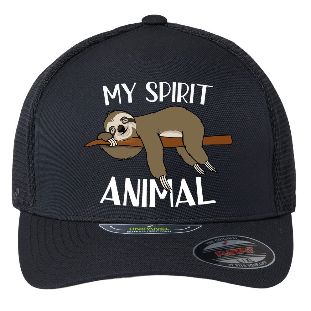 My Spirit Animal Is A Sloth Flexfit Unipanel Trucker Cap