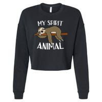 My Spirit Animal Is A Sloth Cropped Pullover Crew
