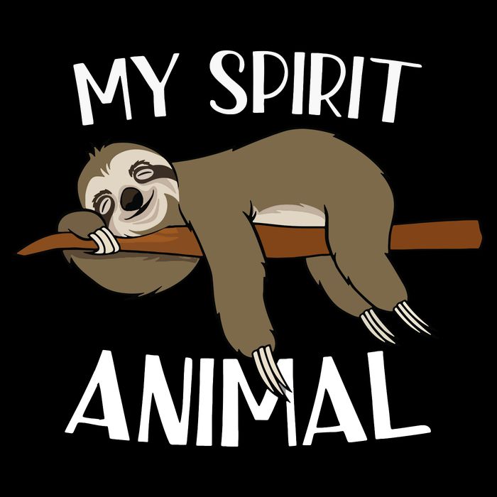 My Spirit Animal Is A Sloth Cropped Pullover Crew