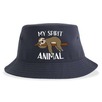 My Spirit Animal Is A Sloth Sustainable Bucket Hat