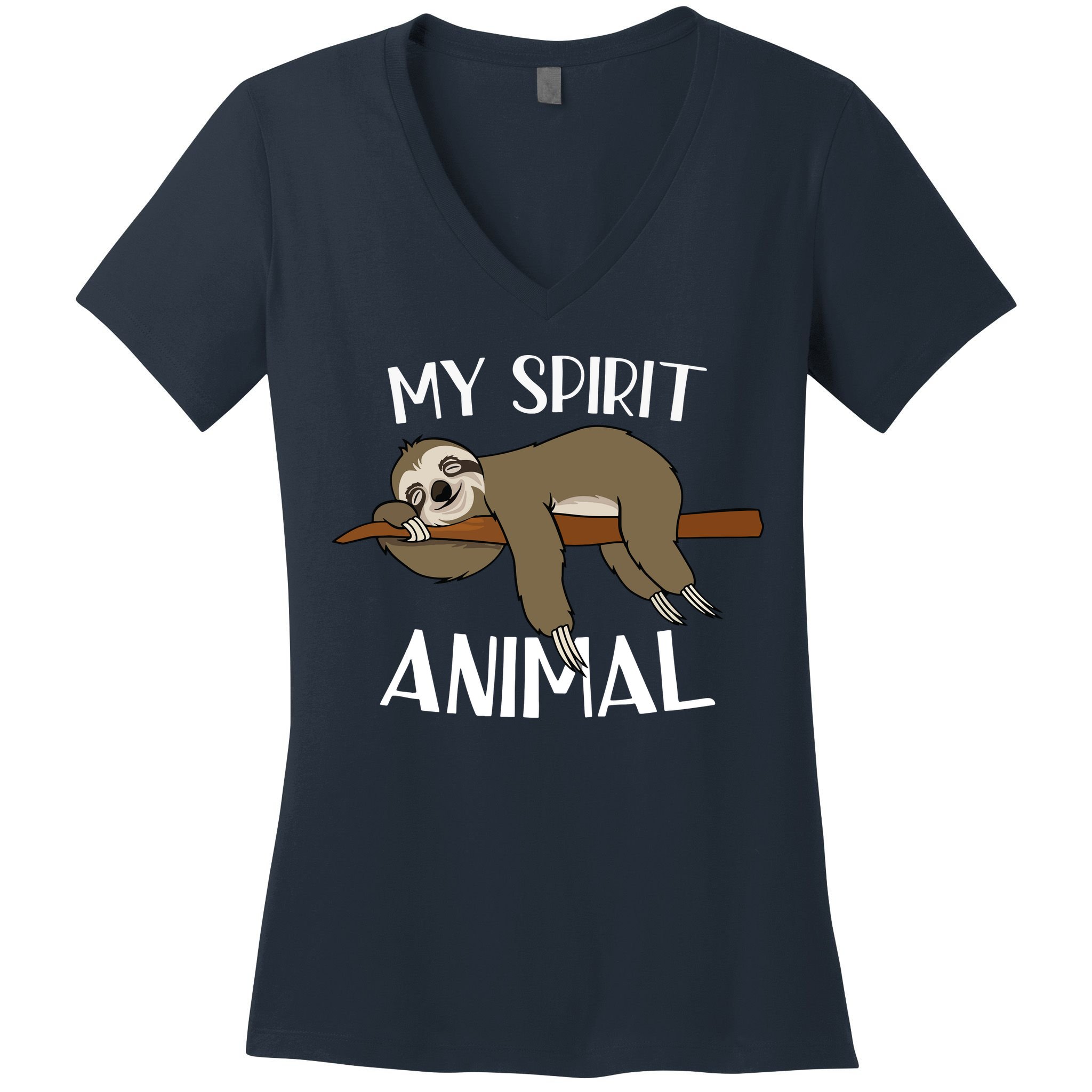 My Spirit Animal Is A Sloth Women's V-Neck T-Shirt