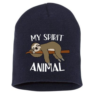My Spirit Animal Is A Sloth Short Acrylic Beanie