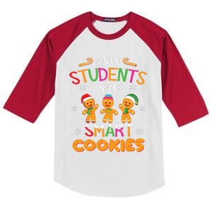 My Students Are Smart Cookies Christmas Teacher Gift Kids Colorblock Raglan Jersey