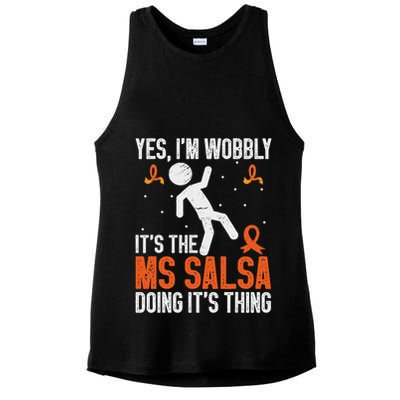 Multiple Sclerosis Awareness Ms Ladies PosiCharge Tri-Blend Wicking Tank
