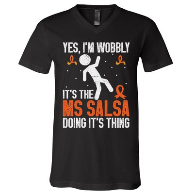 Multiple Sclerosis Awareness Ms V-Neck T-Shirt