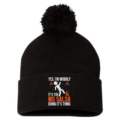 Multiple Sclerosis Awareness Ms Pom Pom 12in Knit Beanie