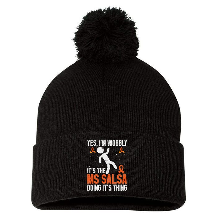 Multiple Sclerosis Awareness Ms Pom Pom 12in Knit Beanie