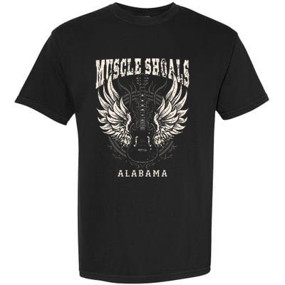 Muscle Shoals Alabama Vintage Guitar Wings Garment-Dyed Heavyweight T-Shirt