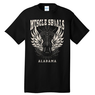 Muscle Shoals Alabama Vintage Guitar Wings Tall T-Shirt