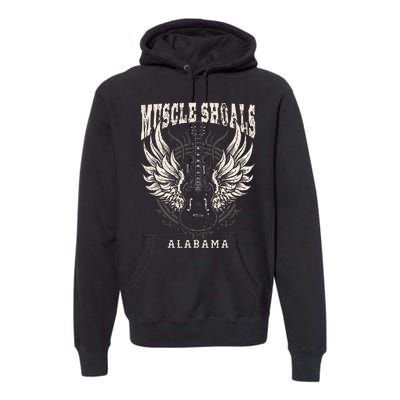 Muscle Shoals Alabama Vintage Guitar Wings Premium Hoodie