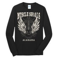 Muscle Shoals Alabama Vintage Guitar Wings Tall Long Sleeve T-Shirt