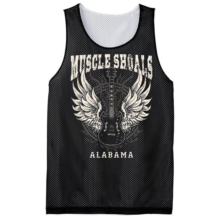 Muscle Shoals Alabama Vintage Guitar Wings Mesh Reversible Basketball Jersey Tank