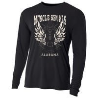 Muscle Shoals Alabama Vintage Guitar Wings Cooling Performance Long Sleeve Crew