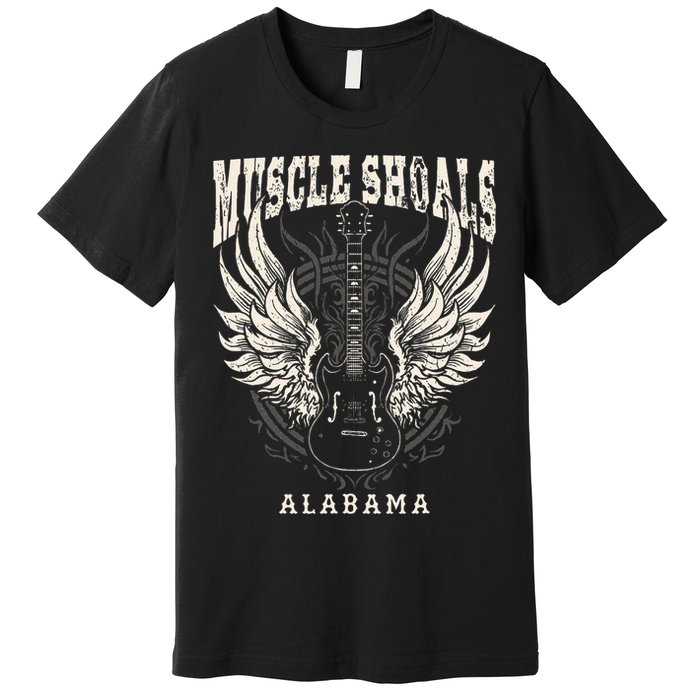 Muscle Shoals Alabama Vintage Guitar Wings Premium T-Shirt