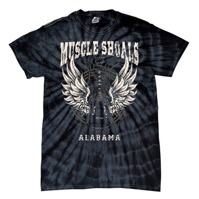 Muscle Shoals Alabama Vintage Guitar Wings Tie-Dye T-Shirt