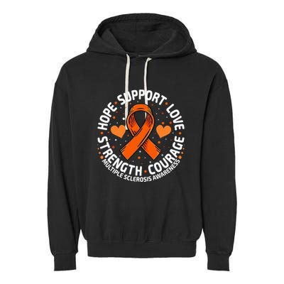 Multiple Sclerosis Awareness Family Support Ms Awareness Garment-Dyed Fleece Hoodie