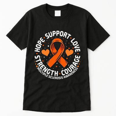 Multiple Sclerosis Awareness Family Support Ms Awareness Tall T-Shirt