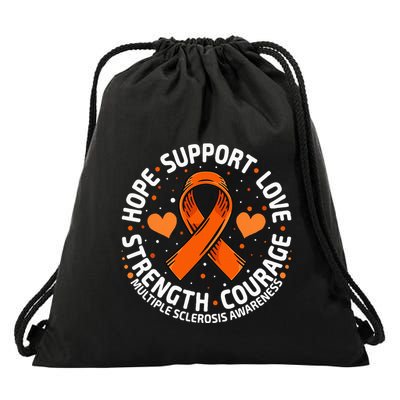 Multiple Sclerosis Awareness Family Support Ms Awareness Drawstring Bag