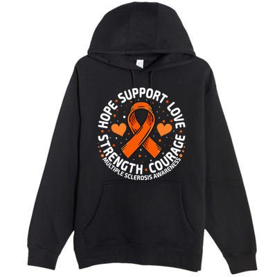 Multiple Sclerosis Awareness Family Support Ms Awareness Premium Pullover Hoodie