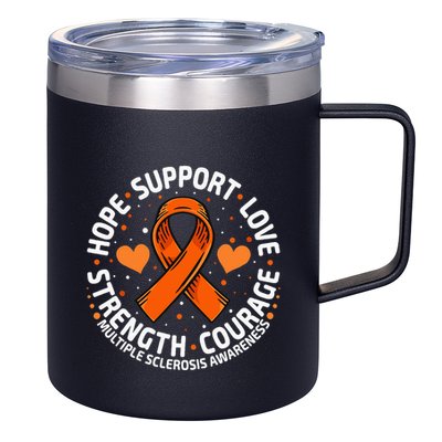 Multiple Sclerosis Awareness Family Support Ms Awareness 12oz Stainless Steel Coffee Mug